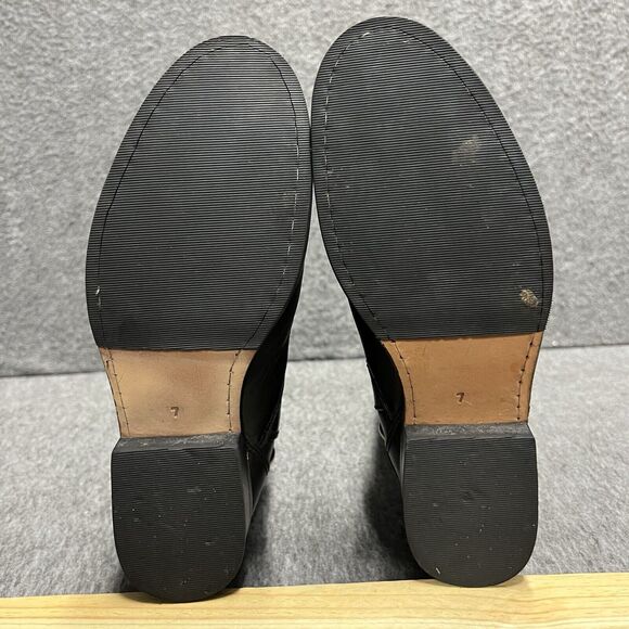 Marco Delli Tall Boots Women's Size 7 Black Leather Cowboy EUC - Picture 6 of 10